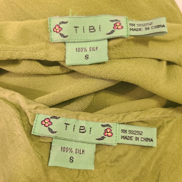 Tibi green Silk beaded dress Ruffle hem size S - Picture 5 of 16